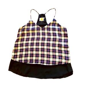 {Available} Plaid Spaghetti Strap Tank Top